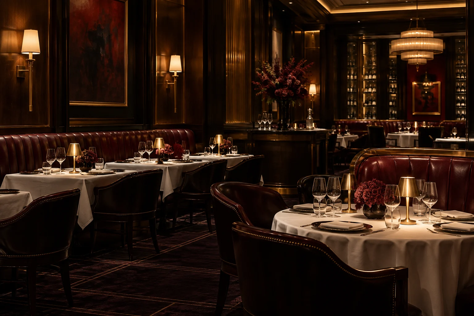 Illustrative fictional hotel dining; not a photograph of a featured property